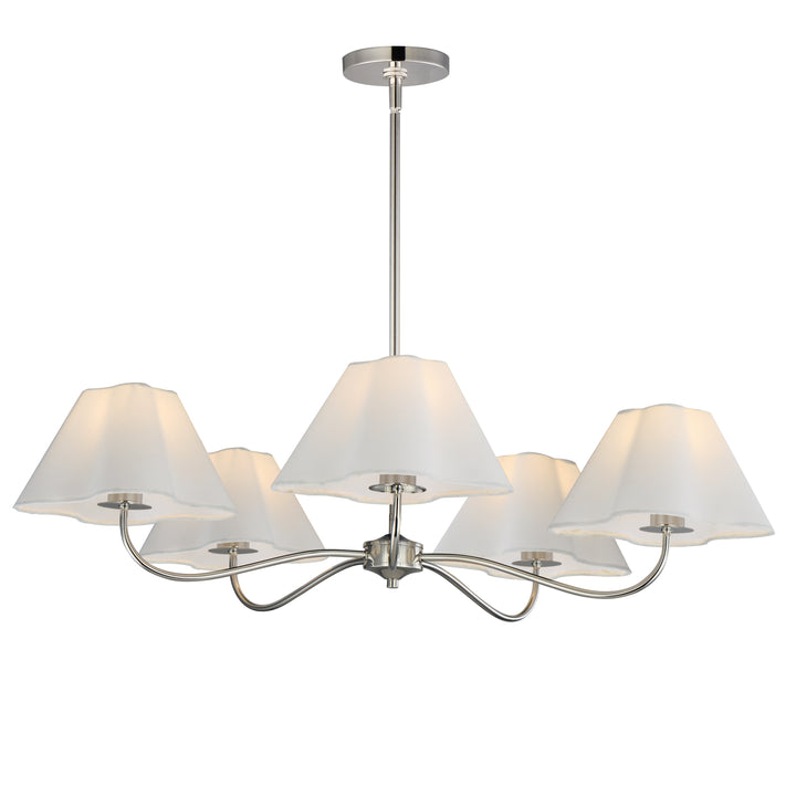 Saxon 5-Light Chandelier White / Polished Nickel