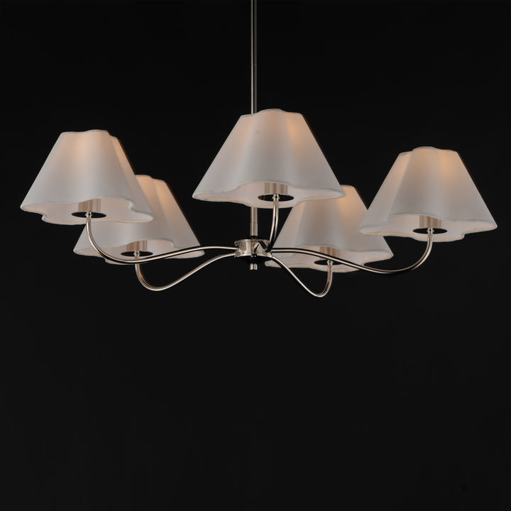 Saxon 5-Light Chandelier White / Polished Nickel alternate view