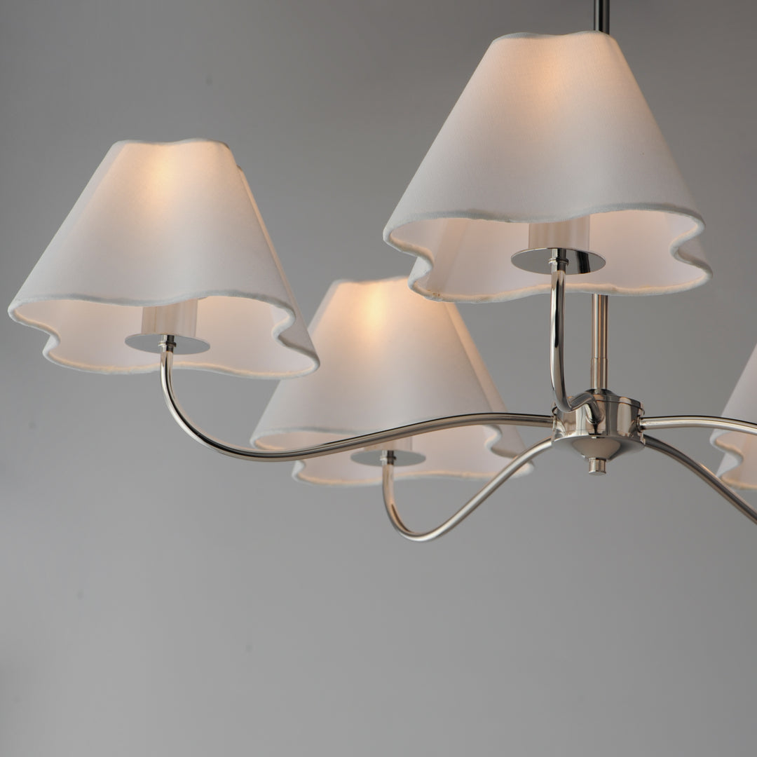 Saxon 5-Light Chandelier White / Polished Nickel alternate view
