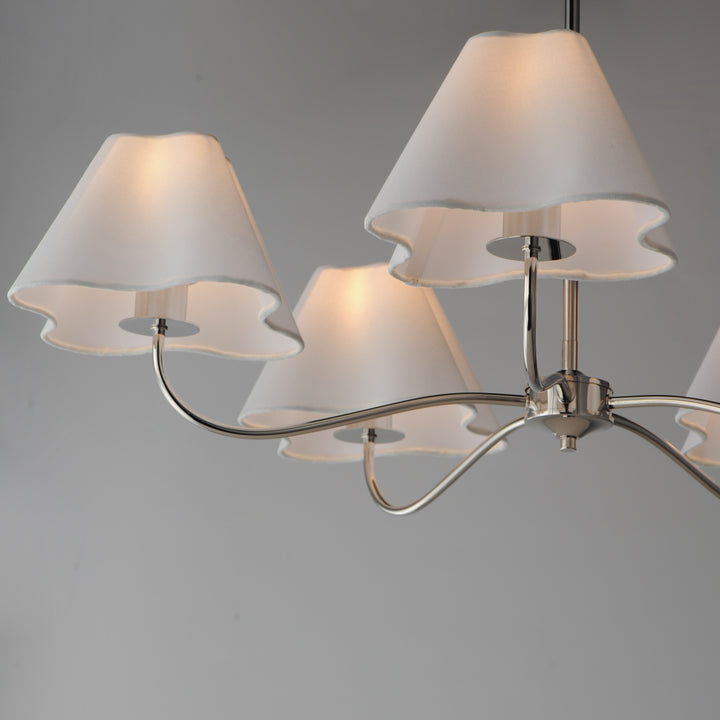 Saxon 5-Light Chandelier White / Polished Nickel alternate view