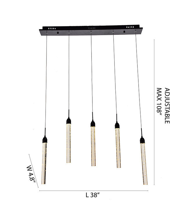 Kitchen Island Light with Champagne Bubble Crystal Pendants and Dark Brown Hardware by Bethel - view 3