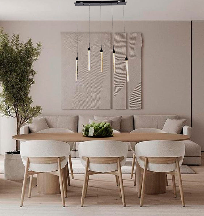 Kitchen Island Light with Champagne Bubble Crystal Pendants and Dark Brown Hardware by Bethel - view 4