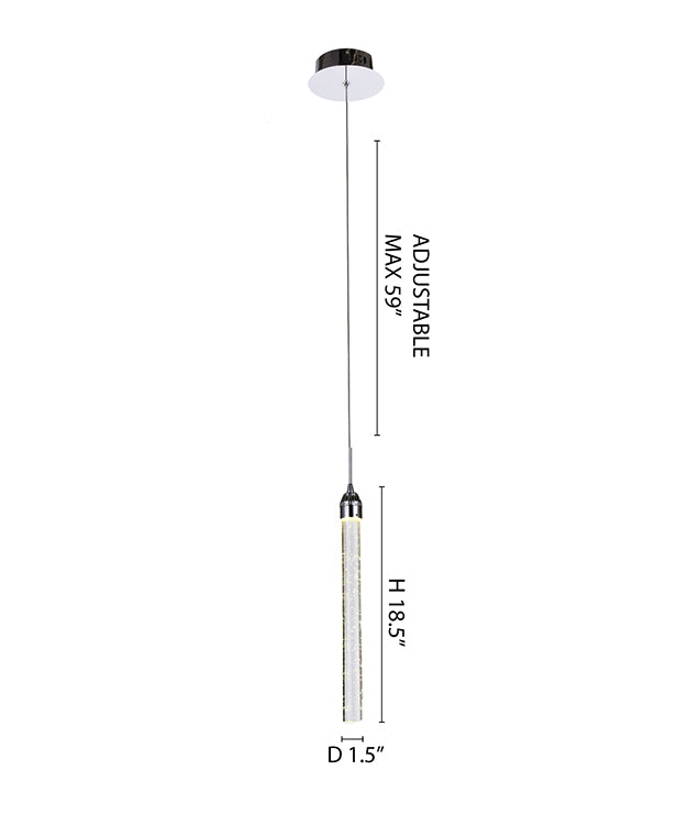 Single Pendant Clear Bubble Crystal Light with Hardware by Bethel - view 3