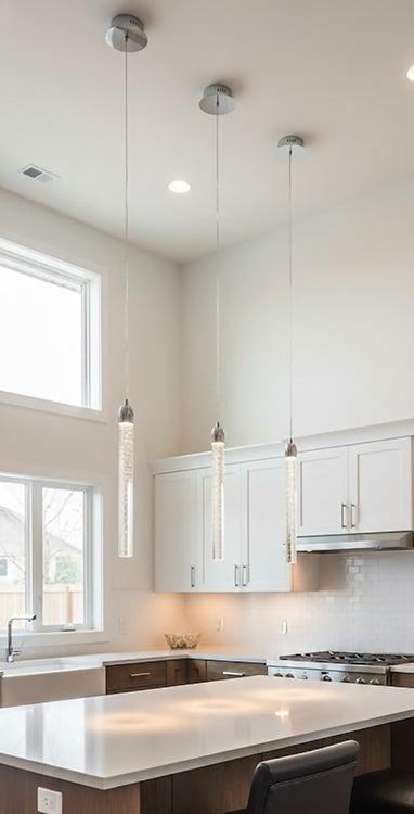 Single Pendant Clear Bubble Crystal Light with Hardware by Bethel - view 5