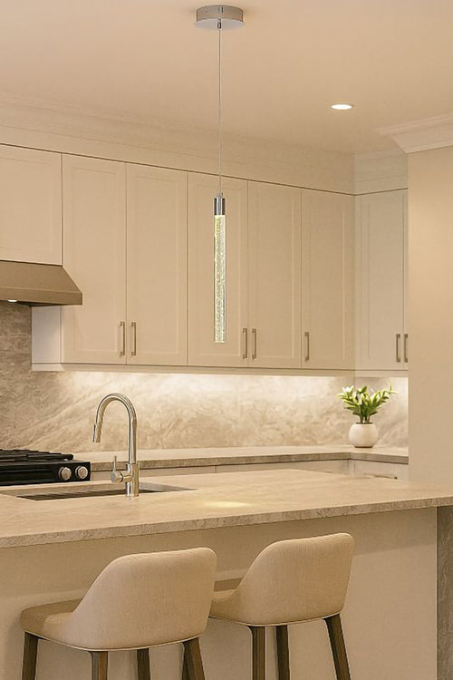 Single Pendant Clear Bubble Crystal Light with Hardware by Bethel - view 6