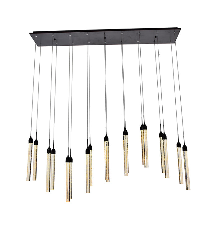Gold Flushed Frame Chandelier with Champagne Crystal Pendants by Bethel