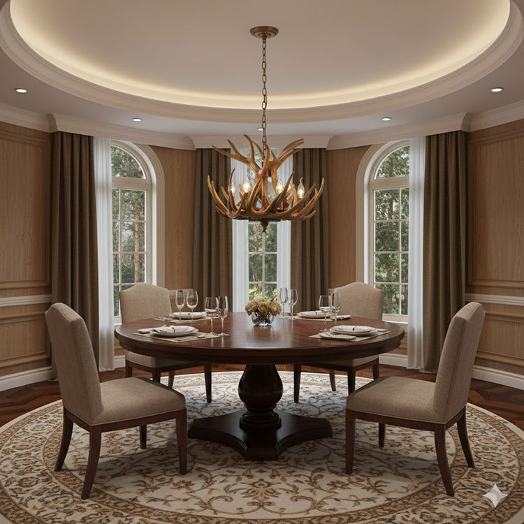 Faux Antler Horn Chandelier by Bethel - view 6