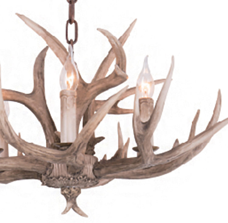 Polyresin Antler Horn Chandelier with Hardware by Bethel - view 3