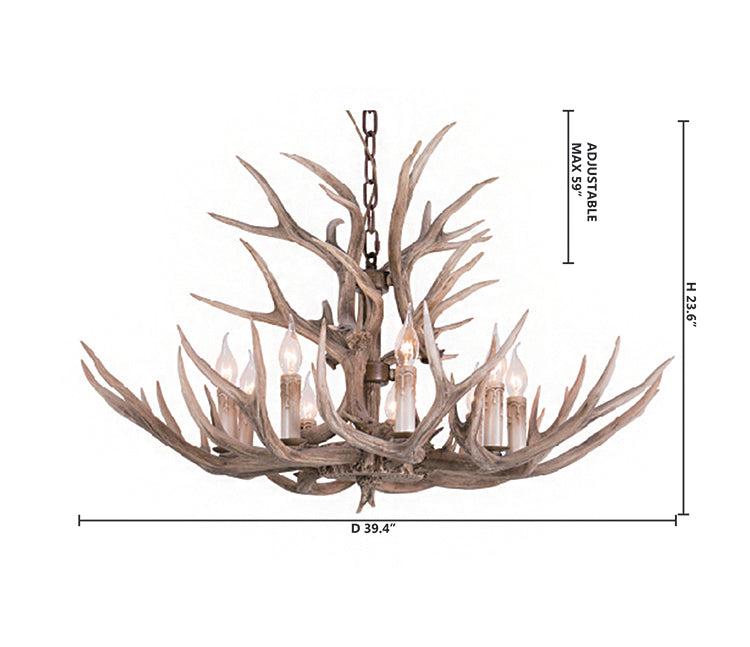 Polyresin Antler Horn Chandelier with Hardware by Bethel - view 7