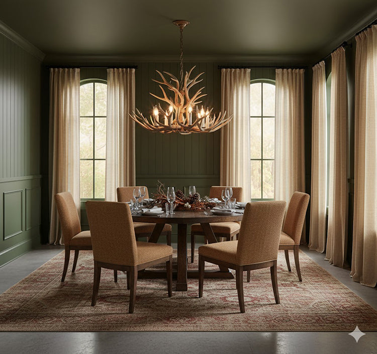 Polyresin Antler Horn Chandelier with Hardware by Bethel - view 9