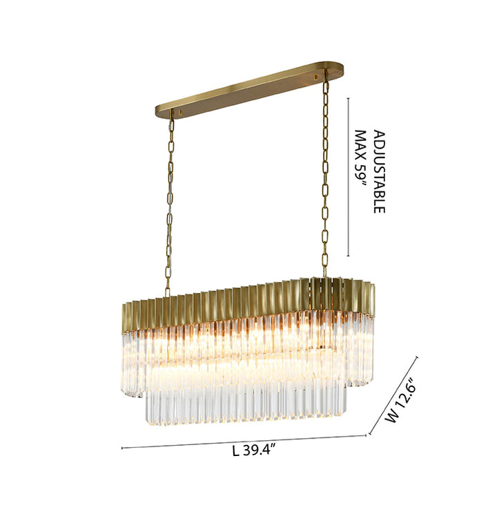 Oval Stainless Steel Frame Chandelier with Clear Hanging Crystals by Bethel - view 5