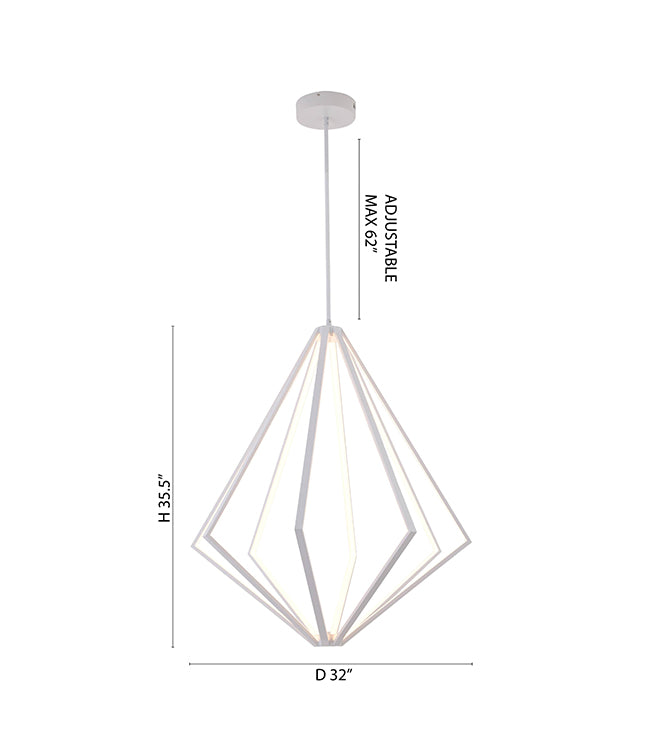 Diamond Metal LED Chandelier with Silicone Diffusers by Bethel - view 57