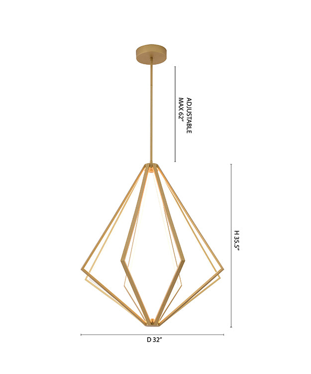 Diamond Metal LED Chandelier with Silicone Diffusers by Bethel - view 49