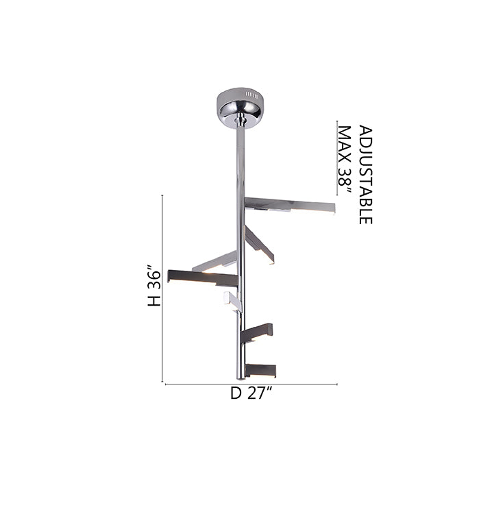 Diamond Metal LED Chandelier with Silicone Diffusers by Bethel - view 34