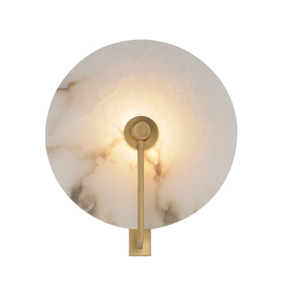 Dark Bronze with Spanish Alabaster Wall Sconce