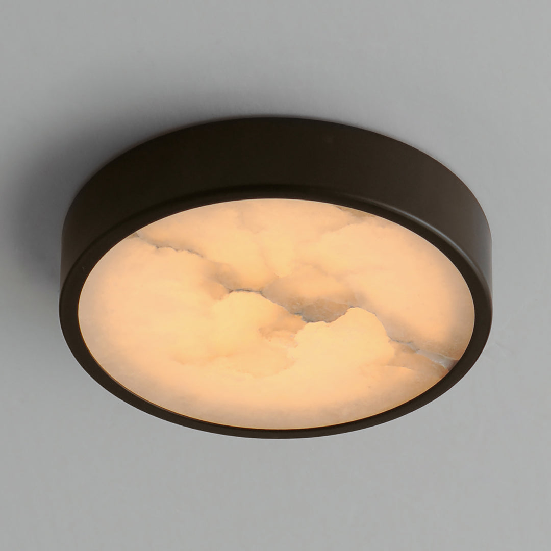 Slab LED Alabaster Flush Mount Dark Bronze alternate view