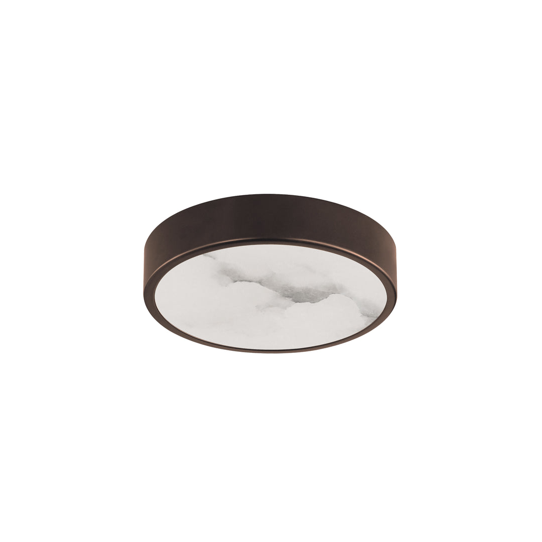 Slab LED Alabaster Flush Mount Dark Bronze