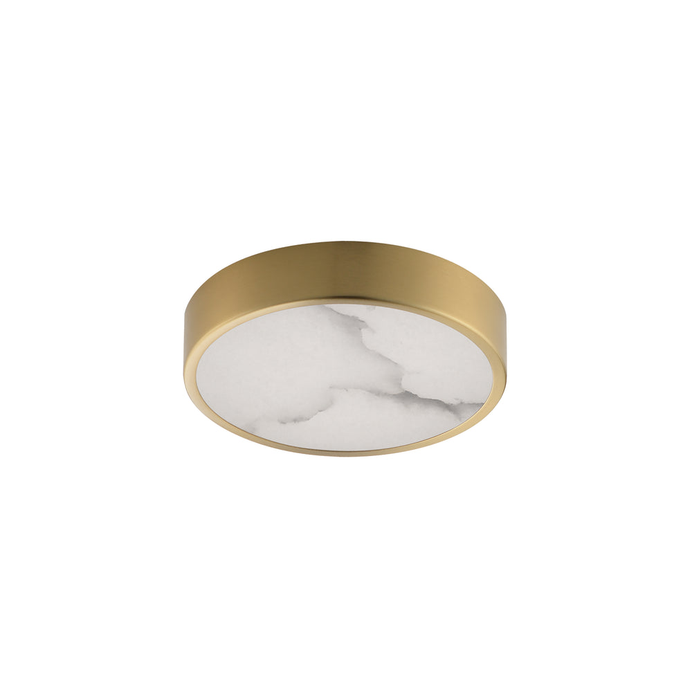 Slab LED Alabaster Flush Mount Natural Aged Brass