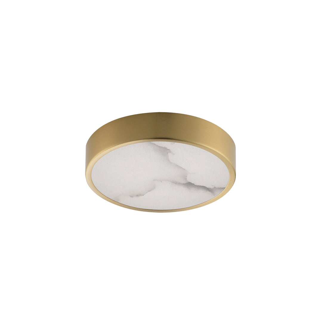 Slab LED Alabaster Flush Mount Natural Aged Brass