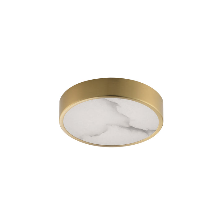 Slab LED Alabaster Flush Mount Natural Aged Brass