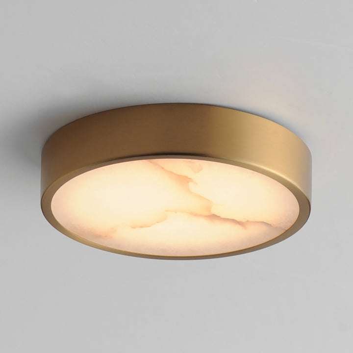 Slab LED Alabaster Flush Mount Natural Aged Brass alternate view