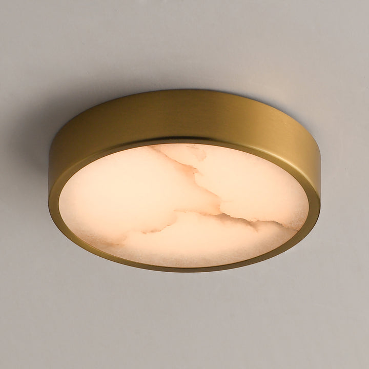 Slab LED Alabaster Flush Mount Natural Aged Brass alternate view