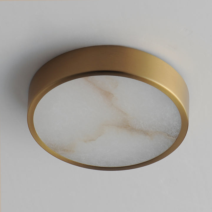 Slab LED Alabaster Flush Mount Natural Aged Brass alternate view