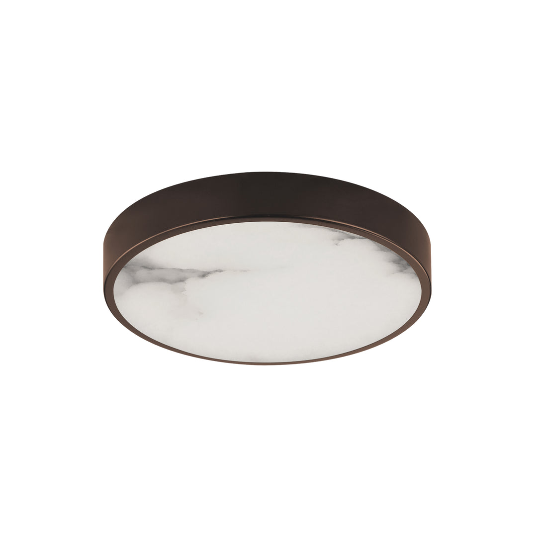 Slab LED Alabaster Flush Mount Dark Bronze