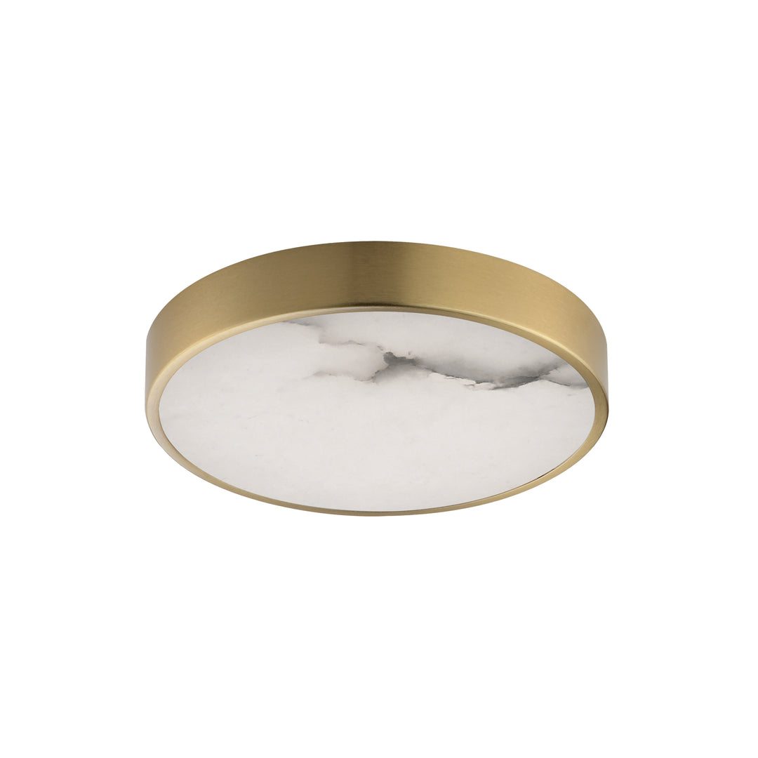 Slab LED Alabaster Flush Mount Natural Aged Brass