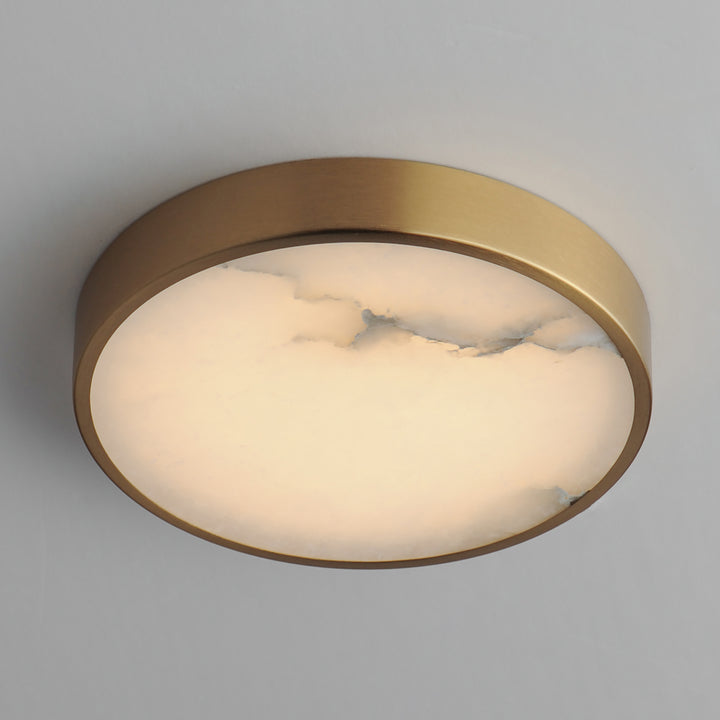 Slab LED Alabaster Flush Mount Natural Aged Brass alternate view