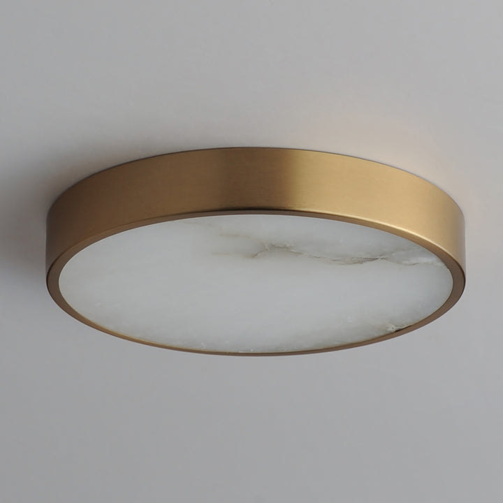 Slab LED Alabaster Flush Mount Natural Aged Brass alternate view