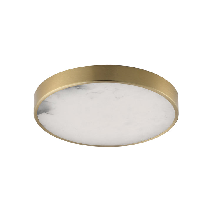 Slab LED Alabaster Flush Mount Natural Aged Brass
