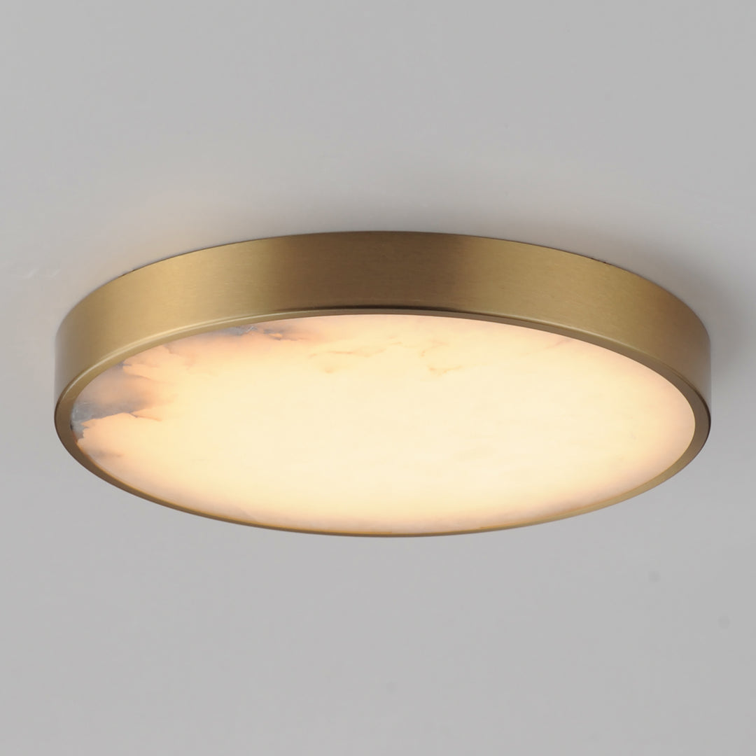 Slab LED Alabaster Flush Mount Natural Aged Brass alternate view