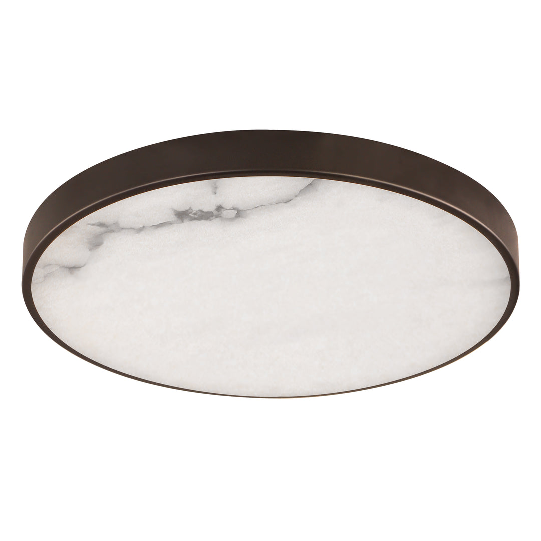 Slab LED Alabaster Flush Mount Dark Bronze