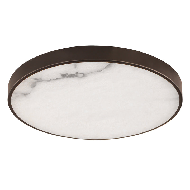 Slab LED Alabaster Flush Mount Dark Bronze