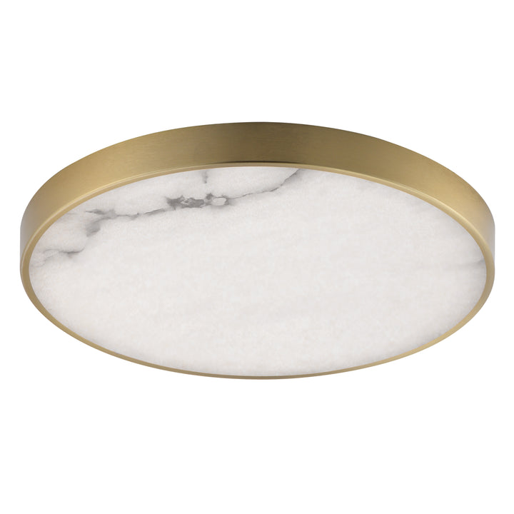 Slab LED Alabaster Flush Mount Natural Aged Brass