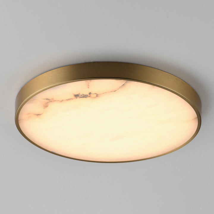 Slab LED Alabaster Flush Mount Natural Aged Brass alternate view