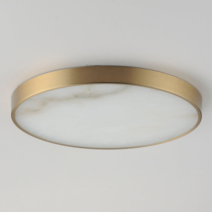 Slab LED Alabaster Flush Mount Natural Aged Brass alternate view
