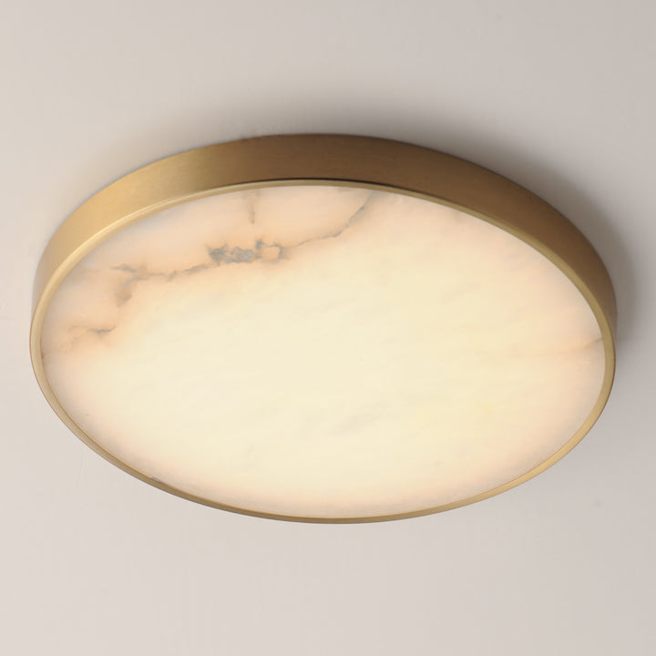 Slab LED Alabaster Flush Mount Natural Aged Brass alternate view