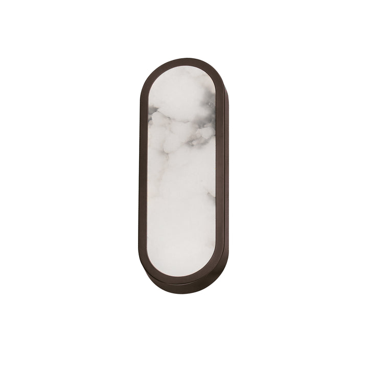 Plinth LED Alabaster Wall Sconce Dark Bronze