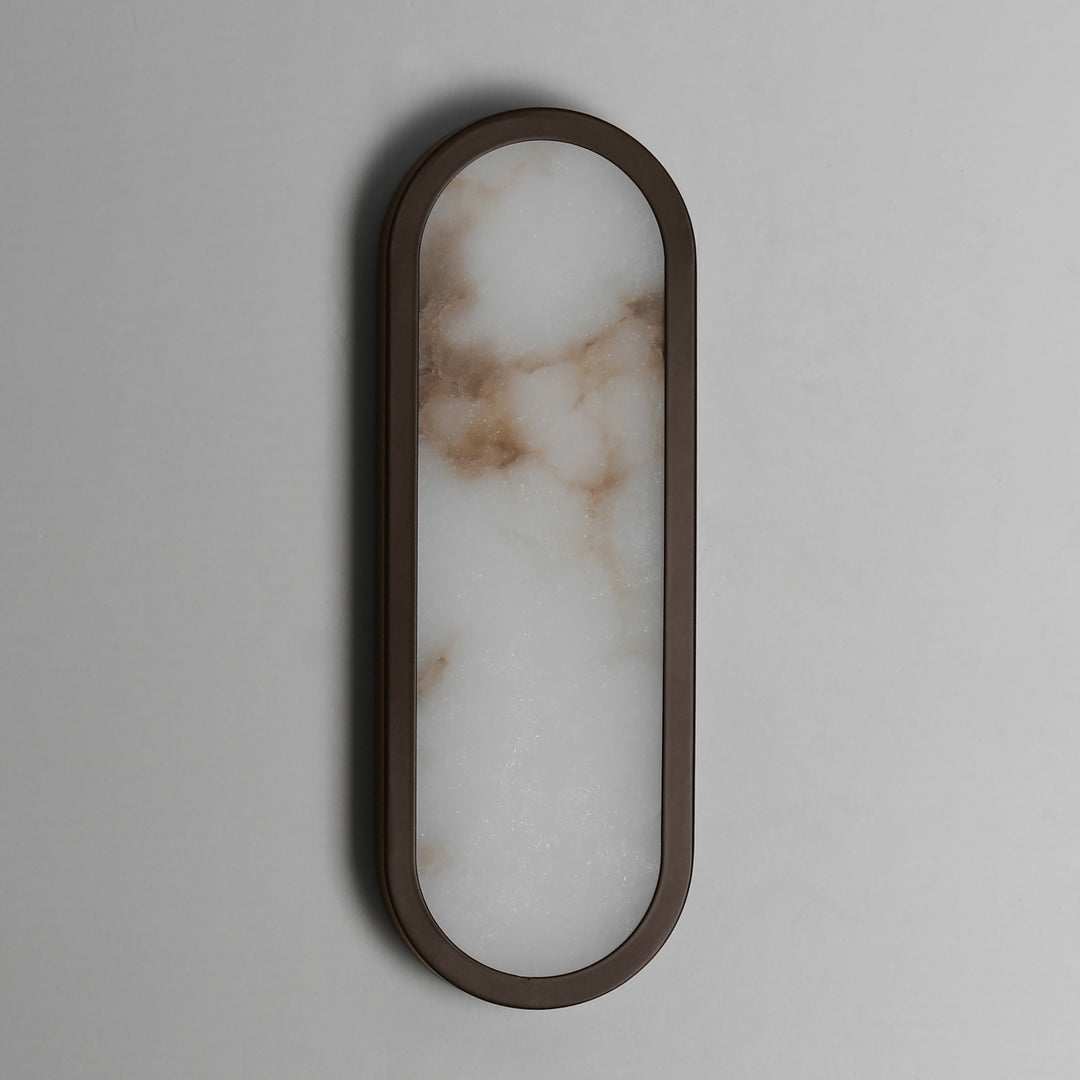 Plinth LED Alabaster Wall Sconce Dark Bronze alternate view