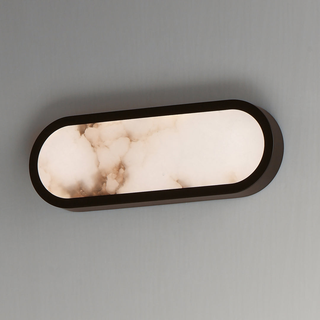 Plinth LED Alabaster Wall Sconce Dark Bronze alternate view