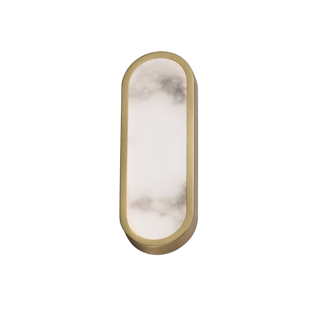 Plinth LED Alabaster Wall Sconce Natural Aged Brass
