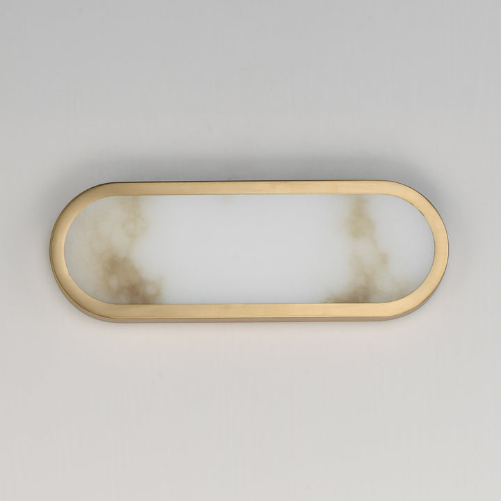 Plinth LED Alabaster Wall Sconce Natural Aged Brass alternate view