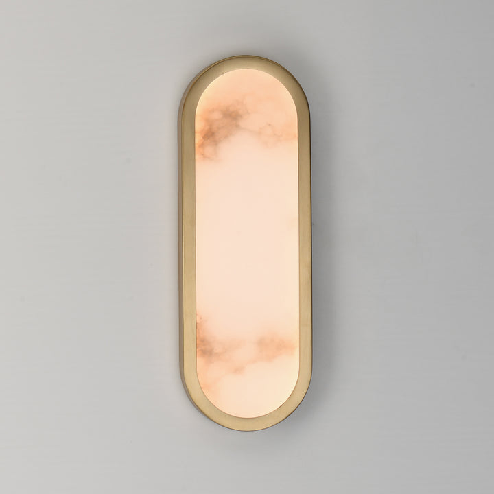 Plinth LED Alabaster Wall Sconce Natural Aged Brass alternate view