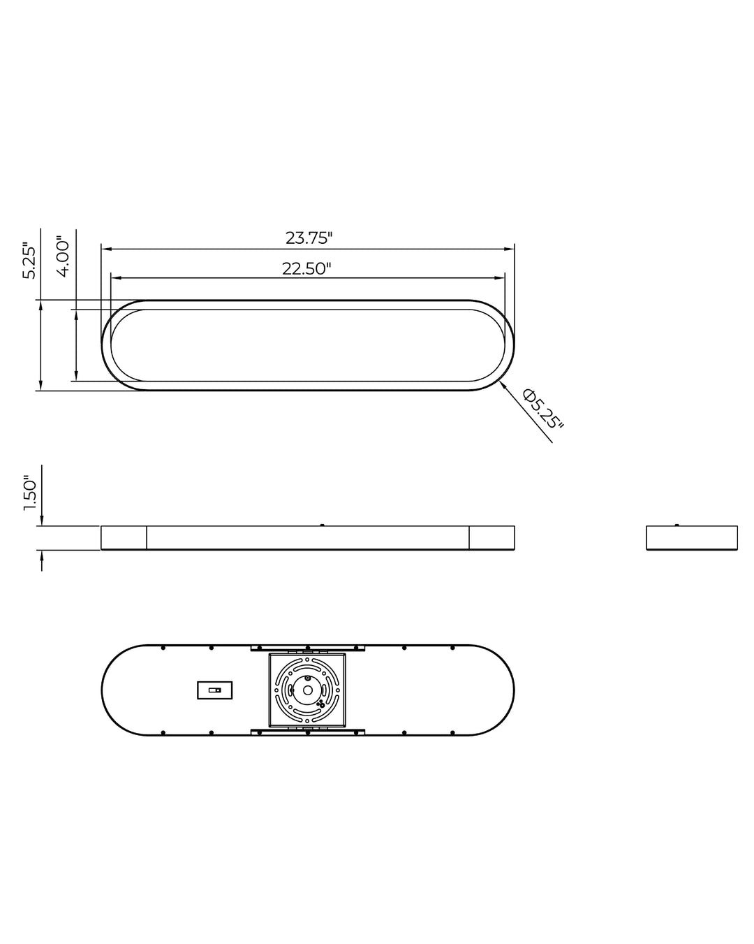 Plinth LED Alabaster Wall Sconce dimensions diagram