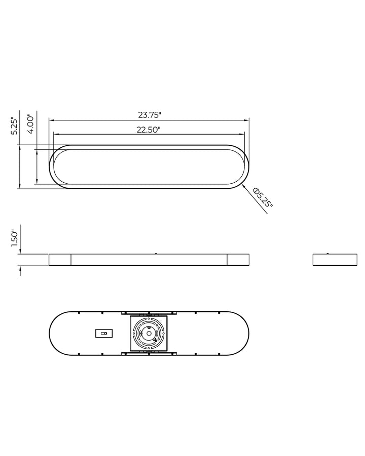 Plinth LED Alabaster Wall Sconce dimensions diagram