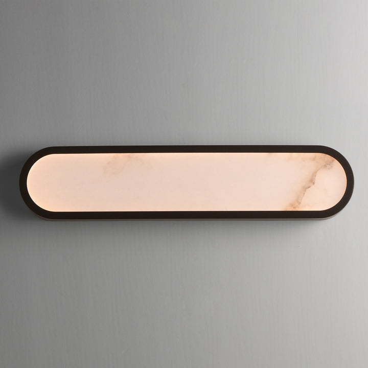 Plinth LED Alabaster Wall Sconce Dark Bronze alternate view