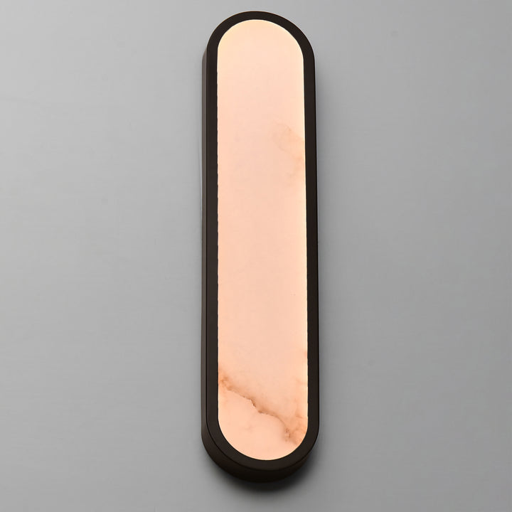 Plinth LED Alabaster Wall Sconce Dark Bronze alternate view