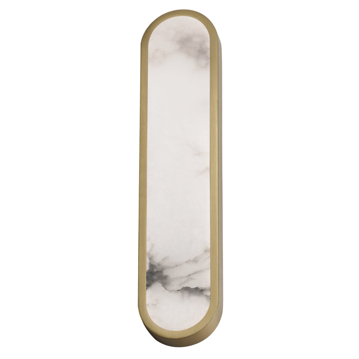 Plinth LED Alabaster Wall Sconce Natural Aged Brass